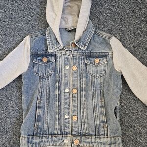 Little Bipsy Denim Jacket with Cream Sleeves